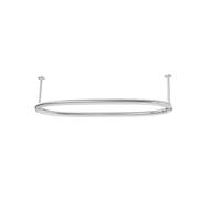 Aquaworld Oval Shower Curtain Rod for Bathroom Decor, 14 Curtain Rings Included - Ceiling Mount, Sturdy Construction, Chrome Bathtub Shower Curtain Rod, Ideal for Small Bathrooms