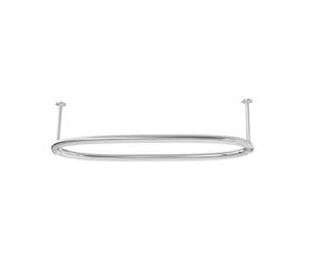 Aquaworld Oval Shower Curtain Rod for Bathroom Decor, 14 Curtain Rings Included - Ceiling Mount, Sturdy Construction, Chrome Bathtub Shower Curtain Rod, Ideal for Small Bathrooms