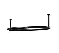 Aquaworld Oval Shower Curtain Rod for Bathroom Decor, Ceiling Mounted, Sturdy Construction, Black Shower Curtain Rod, Ideal for Small Bathrooms Size: 110 x 64 x 28 cm