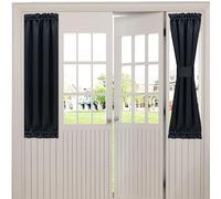 Aquazolax 1 rideau occultant à isolation thermique pour petite porte et fenêtre en verre avec embrasses, 63,5 x 101,6 cm, noir