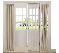 Aquazolax Rideau de Porte coulissante en Verre - Rideaux occultants Solides 63,5 x 182,9 cm pour Portes françaises Panneaux latéraux - 1 Panneau, Beige Clair Saga
