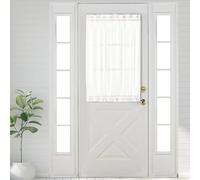 Aquazolax Rideau Fin et Transparent avec Passe-Tringle pour Porte française - Panneau de draperie élégant et Solide Blanc Pur 63,5 x 101,6 cm pour Porte en Verre - 1 pièce