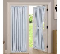 Aquazolax Rideau occultant pour Porte-fenêtre - Panneau Simple, 137 x 183 cm avec Passe-Tringle pour Porte-fenêtre, Blanc grisâtre