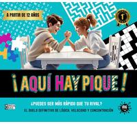 ¡AQUÍ HAY PIQUE! ¿Puedes ser más rápido que tu rival?: Un libro de pasatiempos y retos divertidos para competir en familia o amigos, reír y desconectarse de las pantallas. A partir de 12 años.