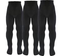AQUILONE 0-14 Collants pour Fille 50 deniers, Chaussettes en Microfibre Souple et Élasthanne, Fabriqué en Italie - 3 Paires (Noir, 10)