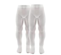 AQUILONE 0-14 Lot de 2 paires de chaussettes pour bébé 50 deniers, élastiques unisexes, fabriquées en Italie, Blanc, 0- 6 mois