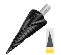 aquota Foret étagé [15 niveaux, Ø 4-32 mm, tige 10 mm] HSS Cobalt Pro TiAIN [Durable et résistant à la chaleur] - Foret conique professionnel pour acier inoxydable, métal, bois, plastique, foret