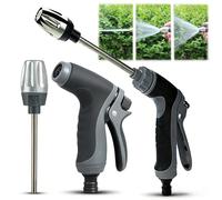 Aquoxis Power Washer : Accessoire de Nettoyeur Haute Pression en Acier Inoxydable - Outil de Nettoyage 15 Fois Plus Puissant - Buse Universelle pour Tuyau d'arrosage (Gray,Single Washer)