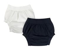 AQX Lot de 2 culottes en plastique pour adulte, sous-vêtements imperméables réutilisables pour l'incontinence, couvre-couches étanches taille haute (noir et blanc, taille 3XL)