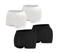 AQX Lot de 4 housses de couches en tissu pour adulte, sous-vêtements imperméables réutilisables pour incontinence, pantalons en plastique taille haute et étanches, blanc,2XL