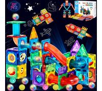 AQXONG 102 Pcs Blocs de Construction Magnétiques avec Tuyaux, Jouets de Construction Magnétiques, Jouets de Blocs de Construction Éducatifs Convient aux Garçons et Filles Ågés de 3 4 5 6 7 8 Ans+