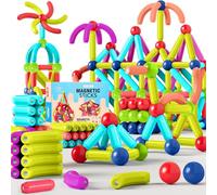 AQXONG 118Pcs Jouets de Construction Magnétiques, Jouets de Construction 3D, Blocs de Construction Magnétiques, Cadeau de Jouet d'apprentissage Éducatif pour Garçons et Filles de 3 à 12 Ans
