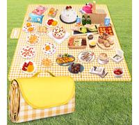 AQXONG 200x200cm Tapis de Pique-Nique, Tapis de Camping Imperméable Portable Pliable, Anti Sable Natte de Plage, Convient pour la Randonnée Voyage Camping en Plein Air, Parc