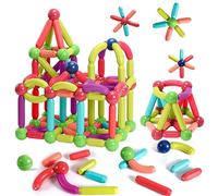 AQXONG 48 Pcs Jouets de Blocs de Construction Magnétiques,Jouets de Construction 3D,Blocs de Construction Magnétiques Set,Cadeau de Jouet d'apprentissage Éducatif pour Garçons et Filles de 3 à 12 Ans
