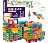AQXONG 56 Pcs Jouets de Construction Magnétiques Blocs de Construction Magnétiques Jouets Blocs de Construction Éducatifs Jouets de Construction pour Enfants Convient pour 3+ Garçons et Filles