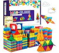 AQXONG 70 Pcs Jouets de Construction Magnétiques Blocs de Construction Magnétiques Jouets Blocs de Construction Éducatifs Jouets Jouets de Construction pour Enfants Convient pour 3+ Garçons et Filles