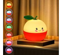 AQXONG Oranges Veilleuse pour Enfants, Veilleuse Enfant Kawaii avec Fonction Minuterie, Veilleuse Enfant Rechargeable en Silicone, Veilleuse Portable Cadeaux pour Garçons et Filles