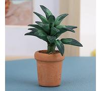 aqxreight 1/12 Maison de Poupée Feuilles Vertes en Pot Mini Modèle Bricolage Maison de Poupée Accessoire de DécorationFeuilles Vertes Chambre en Pot pour Vivre Spécialement pour approprié ou 12