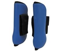 aqxreight 1 Paire de Guêtres de Cheval en PU, Coque en Néoprène, Bottes de Tendon de Cheval Sécurisées pour Saut de Compétition équestre, Pattes Avant Bleues L Résistantes, Faciles à Résister aux