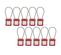 aqxreight 10 Ensembles de Cadenas à Câble de Verrouillage avec clé, Cadenas électrique en Acier Inoxydable pour les Risques d'entretien des équipements et les Accès