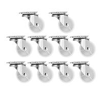 aqxreight 10 Pièces Roulettes Universelles en PP Blanc de Remplacement pour Armoire, Bibliothèque, Berceau, Meubles, Boule, Rotation Douce et Lisse pour une Bonne capacité de Charge, Roulement Léger