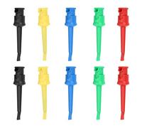 aqxreight 10pcs P5002 Multimeter Test Hook Grabbers pour SMT/SMD IC D20 Soudage du Câble (Rouge, noir, jaune, bleu et vert)