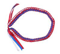 aqxreight 120 Cm Ruban de Remise de Diplôme Lei Réglable Fait à la Main 4 Brins Collier tressé pour Lycée Collège Maître Médecin Rouge Bleu Blanc Rouge Portant le Doux comme Ruban l'artisanat (A)