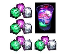 aqxreight 12PCS Cubes Lumineux LED Réutilisables avec Activation de Liquide pour Boissons et Décor Glaçons Clignotants Colorés pour les de Fêtes et les Paramètres Romantiques Cubes Lumineux LED