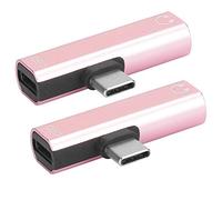 aqxreight 2 Pièces 2 en 1 TypeC à 3,5 Mm Câble d'assistance Chargeur de Fil Adaptateur de Distributeur de Casque Charge 3 5 Mm avec Prise Jack pour écouter la Charge Pendant la Conception du (Pink)