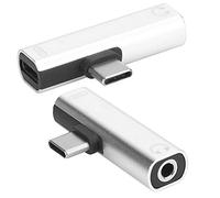 aqxreight 2 Pièces 2 en 1 TypeC à 3,5 Mm Câble d'assistance Chargeur de Fil Adaptateur de Distributeur de Casque Charge 3 5 Mm avec Prise Jack pour écouter la Charge Pendant la Conception du