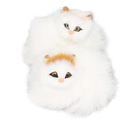 aqxreight 2 Pièces Réaliste en Peluche Chat Réaliste Compagnon Décor Animal de Compagnie Mignon Peluche Chat Poupée pour la Décoration de Bureau Apportant Parfait à la Maison Animée avec Un Modèle