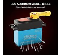 aqxreight 2 Pièces Servo Numérique 25 Kg Couple élevé 180 ° Servo d'engrenage en Acier Inoxydable pour Voiture Télécommandée 1/8 1/10 avec Bras 25T Est Un équipement Résistant à l'usure Non (Blue