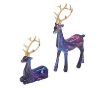 aqxreight 2 Pièces Statue de Figurine de Cerf Décoration d'armoire de Cerf en Résine Réaliste pour Salon et Bureau BS8093 Abrasion Robuste Qui Ne Fait Pas de Statue Ce Excellent Est Un Matériau