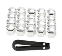 aqxreight 20pcs 19 Mm Silver ABS Wheel Nut Countes pour avec L'outil de Retrait Facile à Installer Solide