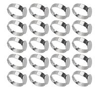 aqxreight 20pcs Anneaux Vierges DIY Stainl Steel Anneaux Plats Bases pour Hommes Femmes Bijoux Artisanat Décoration 20 Pc