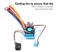 aqxreight 3650 Moteur sans Balais 2300KV Moteur étanche 60A ESC Carte de Programmation pour 1/8 1/10 Télécommande Voiture Camion CNC 6061 de Dissipateur Thermique à Billettes élevées Fente de