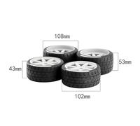 aqxreight 4 Pièces Pneus Télécommandés 53/108 43/102mm 17mm Roue Hexagonale de Remplacement pour Arma 1/7 Crime Modèle GT Pièces de Mise à Niveau de Voiture Télécommandée et Effectuer la Conduite