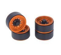 aqxreight 4pcs RC Beadlock Wheel Ensemble de 1,9 Pouce Alliage d'aluminium 1/10 RC Wheel Hub pour Axial SCX10 I II III Silver (Gold)