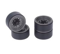 aqxreight 4pcs RC Beadlock Wheel Ensemble de 1,9 Pouce Alliage d'aluminium 1/10 RC Wheel Hub pour Axial SCX10 I II III Silver (Gray)