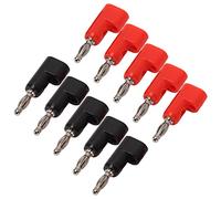 aqxreight 5 Jeux de Fiches Banane sans Soudure, Connecteur Jack Empilable, Adaptateur de Sonde J.10026 4mm Noir Rouge, le Fil à Est Généralement une Banane Simple, Correspondant, Facilite la Connexion