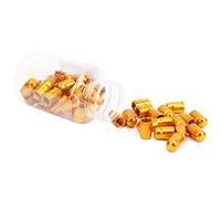 aqxreight 50 Pièces Bouchon de Valve Schrader en Alliage d'aluminium Bouchon de Buse de Pneu de Vélo Accessoire de Vélo Rouge Transporter Poids Facile à Poussière Rouille de l'eau Alliage (Gold)