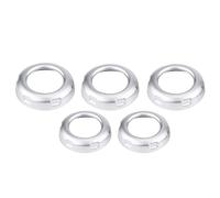 aqxreight 5Pcs De Voiture Volume et Climatisation Boutons Bouton Garniture Couverture ABS Chrome Climatisation Bouton Garniture pour 4 LR4 0916 Argent