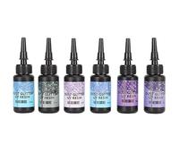 aqxreight 6 Pièces de Résine UV Colorée 10 Ml Chaque Stylo en Forme de Feuille d'aluminium à Durcissement Rapide Colle UV de Scellage pour Bijoux à Bricoler Soi-même Artisanat Série Verte Air en