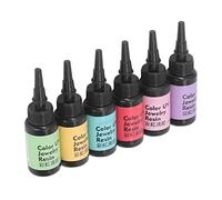 aqxreight 6 Pièces de Résine UV de 10 Ml, Opération Facile, Durcissement Rapide, Couleurs Vives et Brillantes, Résine époxy UV Largement Utilisée pour l'ensemble de Bijoux DIY D et Rapide (résine