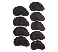 aqxreight 9pcs / Set Iron Head Cover Imperproofing Suncreen Iron Covers Grandes Figures Protecteurs DBLACK Black IMPÉRISE PU Fabric PU Couvre-tête de Putter de Putter