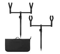 aqxreight 9pcs Tielle de Pêche Rest Pole Pole du Porte-mèches Alarme Bord Alarm avec Sac de Rangement Inclut la Pêche de Alarme Bar à la Buzz Barres de de Rose