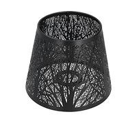 aqxreight Abat-jour en Fer forgé avec Motif d'arbre - Abat-jour gravé E27/E26 pour Chambre à Coucher, Salon, Lampe de Table - Couvercle de Lampe Décoratif en Fer pour un éclairage d'ambiance (BLACK)