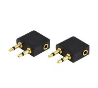 aqxreight Adaptateur de Casque d'avion, Double Connecteur de Vol d'avion 3.5mm Mâle à 3.5mm Femelle pour Voyage (2PCS)