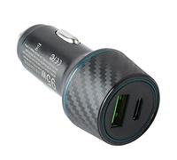 aqxreight Adaptateur de Cigarette en Fiber de Carbone à Charge Rapide, DC 12-24V, 95W USB PD, Double Port, pour Voitures et Camions