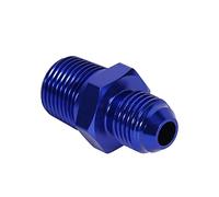 aqxreight Adaptateur de Raccord de Mazout Droit en Aluminium Mâle évasé AN6 à 3/8" NPT, Engagement Précis Bleu sur Alliage d'Aluminium Léger anodisé Poli, 2 Raccords NPT Usinés Durables